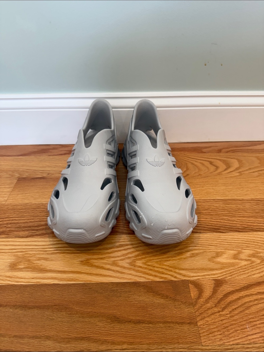 adidas Men's Light Gray Slip-On Foam Clog Sandals